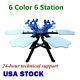 Us-6 Color 6 Station Silk Screen Printing Machine Printer Press Equipment