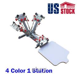 US STOCK 4 Color 1 Station Screen Printing Press Machine T-shirt Printer