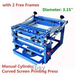 US Stock Manual Cylinder Curved Screen Printing Press Machine Diameter 3.15