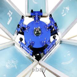 Updated 5 Color 5 Station Double Rotating T-shirt Screen Printing Press Machine