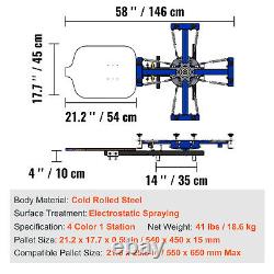 VEVOR 1 Station 4 Color Silk Screening Screenprint Press Screen Printing Machine