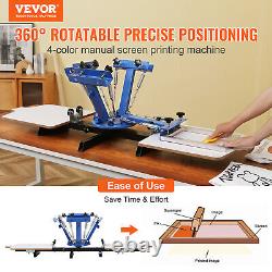 VEVOR 4 Color 2 Station Silk Screen Printing Machine Press Equipment T-Shirt DIY